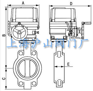 DB971X防爆電動(dòng)軟密封蝶閥結(jié)構(gòu)圖
